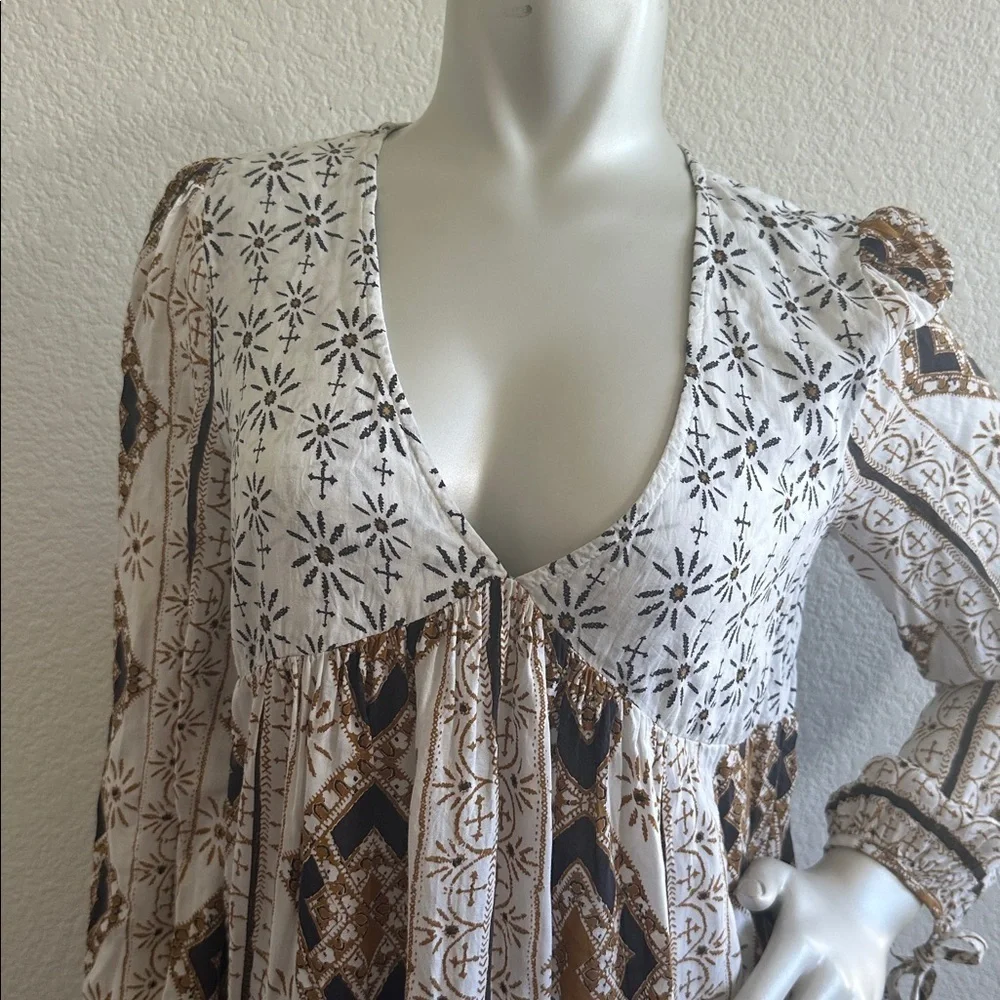 Free People Down by the Bay Tunic Ivory Combo